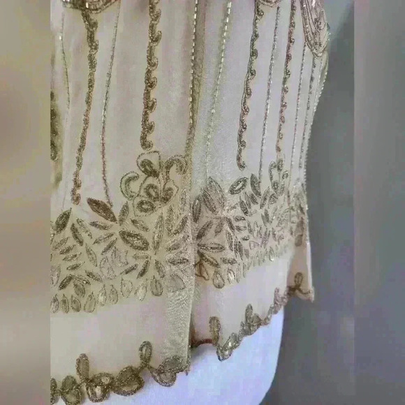 Carol Horn's Habitat Vinatage Beaded Silk Top 1970's Collection - Picture 7 of 10